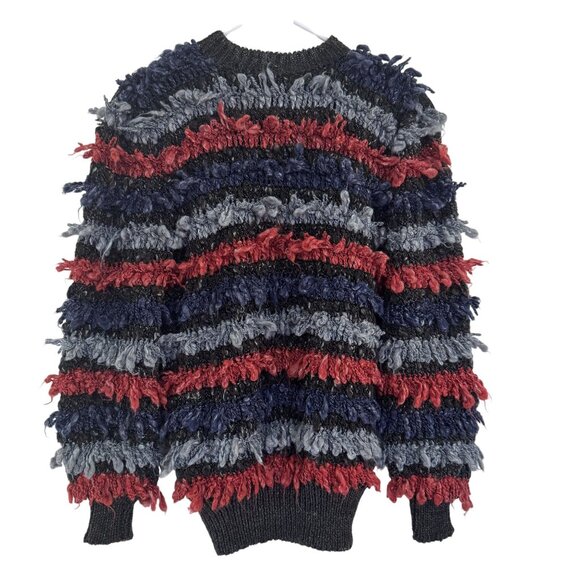 NWOT! Vintage Clovis Ruffin Knit Sweater Womens Gray Red Long Sleeve Size S - Picture 4 of 7